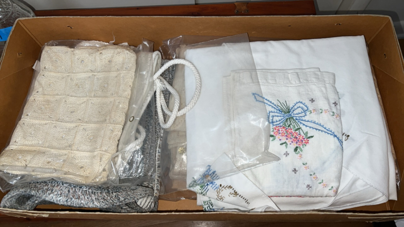 Embroidered Purses, Table Runners & Table Cloths