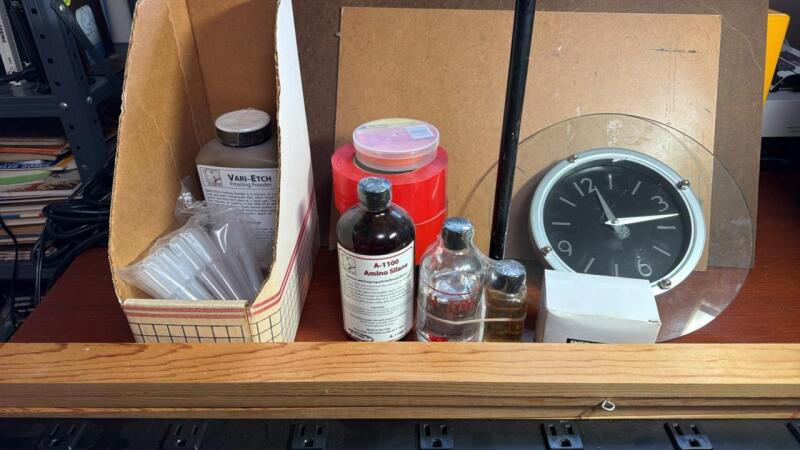 Miscellaneous items, glass it duct, tape, power strip