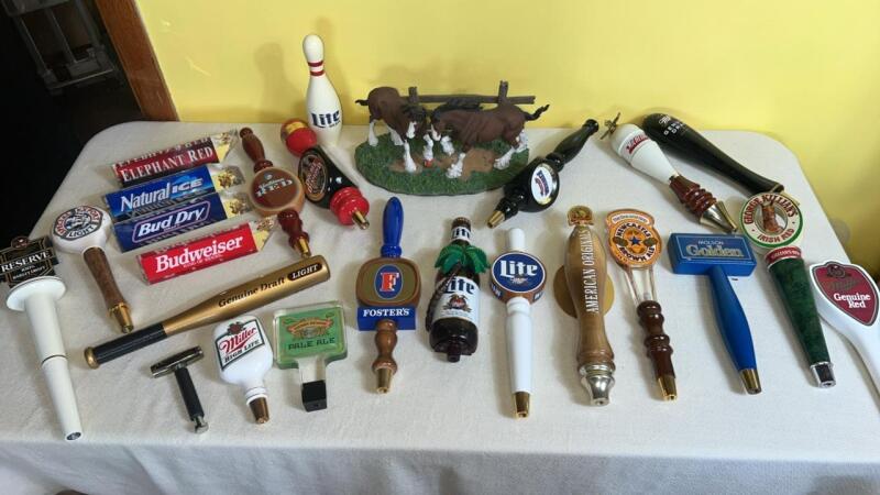 Beer Tap Handles & Clydesdale Football Figurine