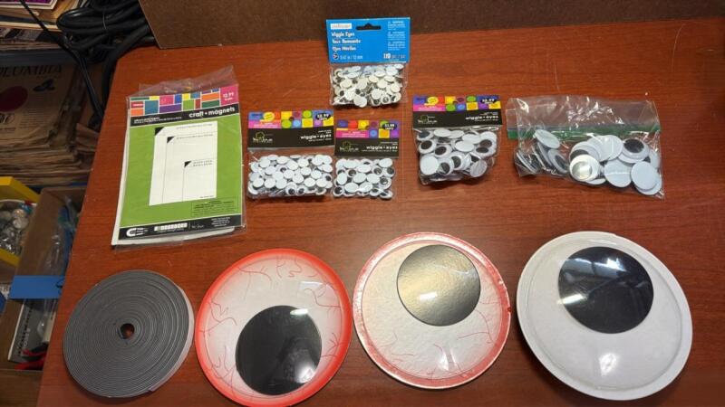 Wiggle eyes and craft magnet strips