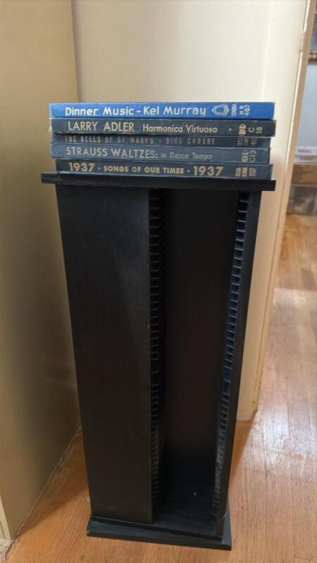 Vintage Vinyl records and CD tower
