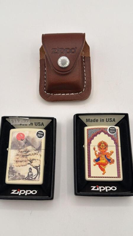 Two zippo lighters and case