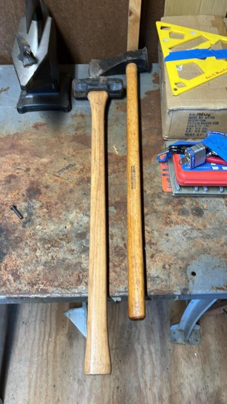 Wooden Handle Sledge Hammer & Axe