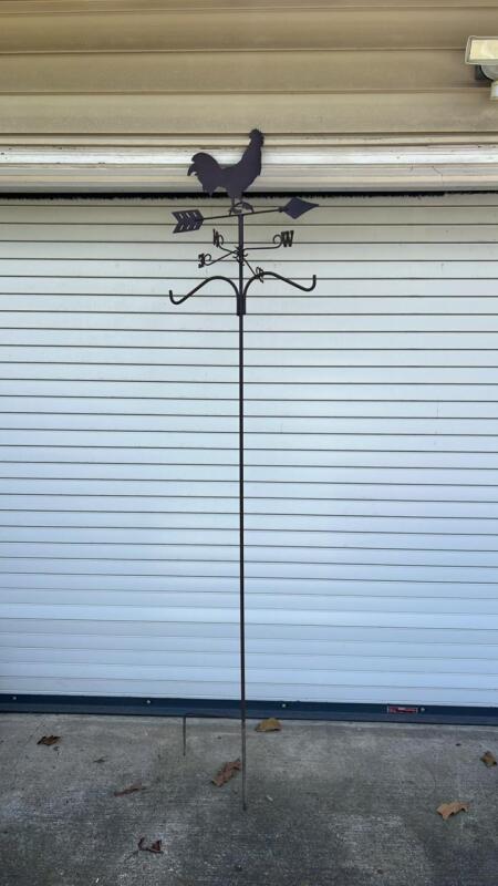 78-inch black steel rooster shepherd hook