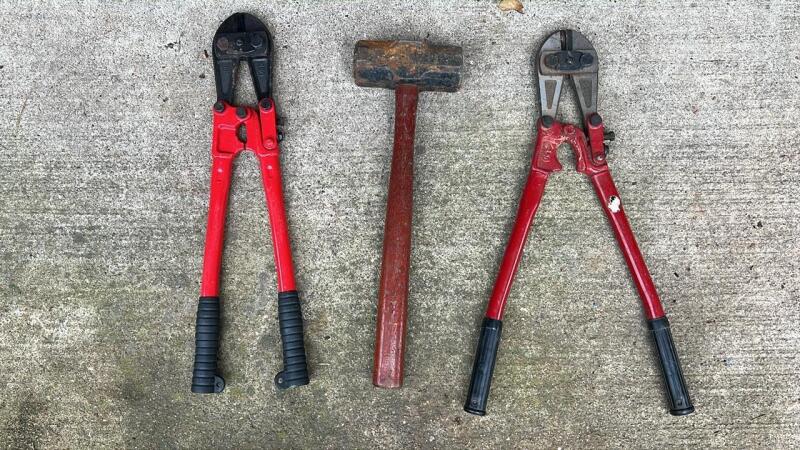 Bolt Cutters & Sledge Hammer