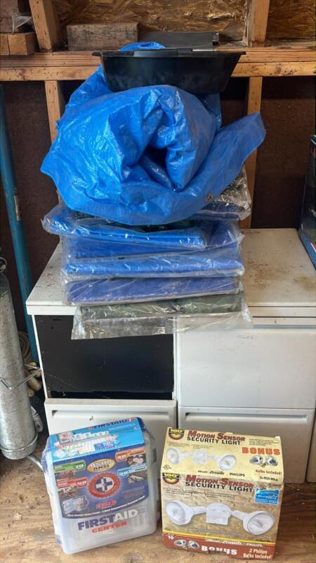 Tarps, First Aid Kit & Motion Lights