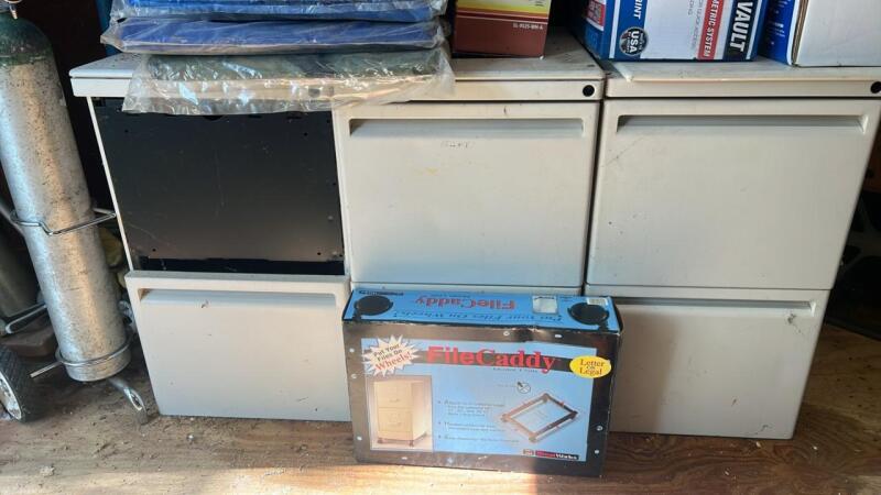 2-Drawer Filing Cabinets (3) & File Caddy