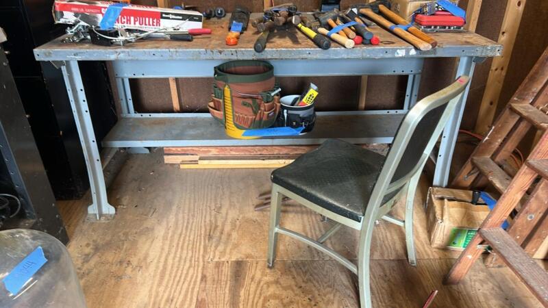 Metal Work Table & Chair