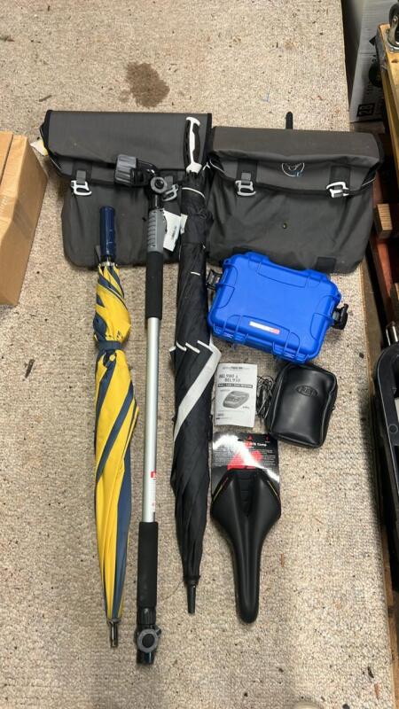 Umbrellas, Hose Attachment, Bicycle Seeat & Nanuk Case