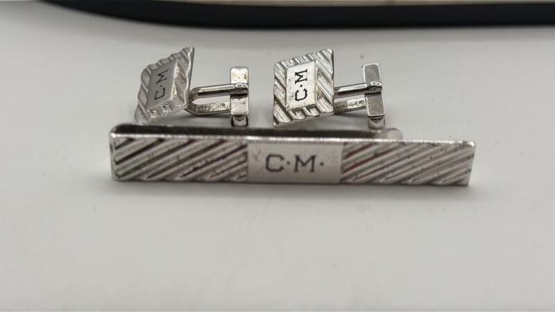 Sterling cufflinks and Tie Tack