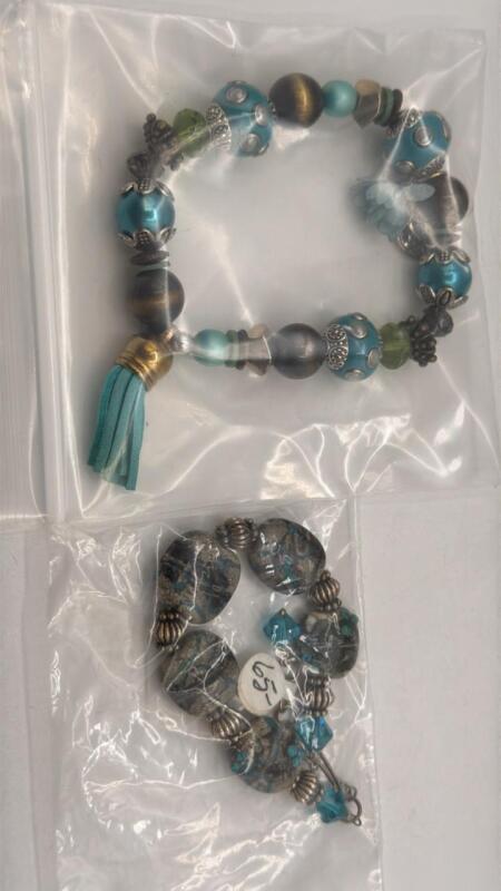 Stone and glass bracelets