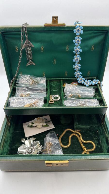 Jewelry box and vintage costume jewelry