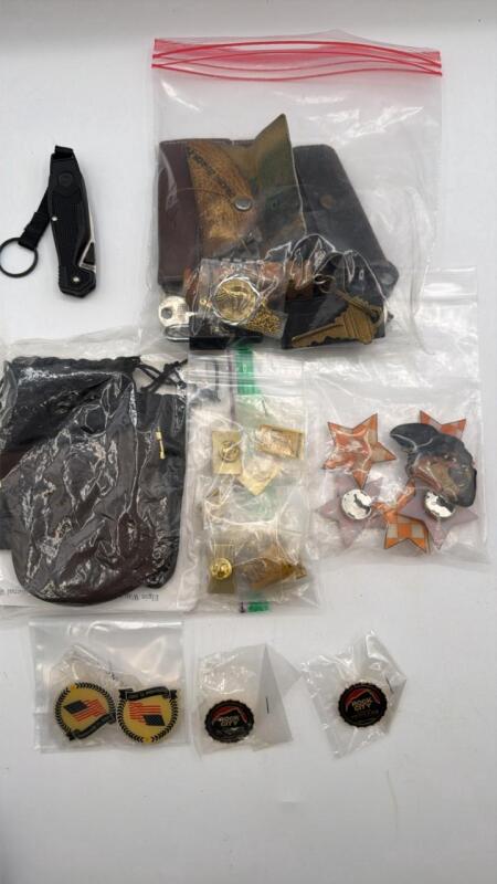 Button covers old keychains, and pouches pins